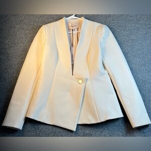 Cushnie Et Ochs Blazer - Fitted Collarless Nude Color Size 8